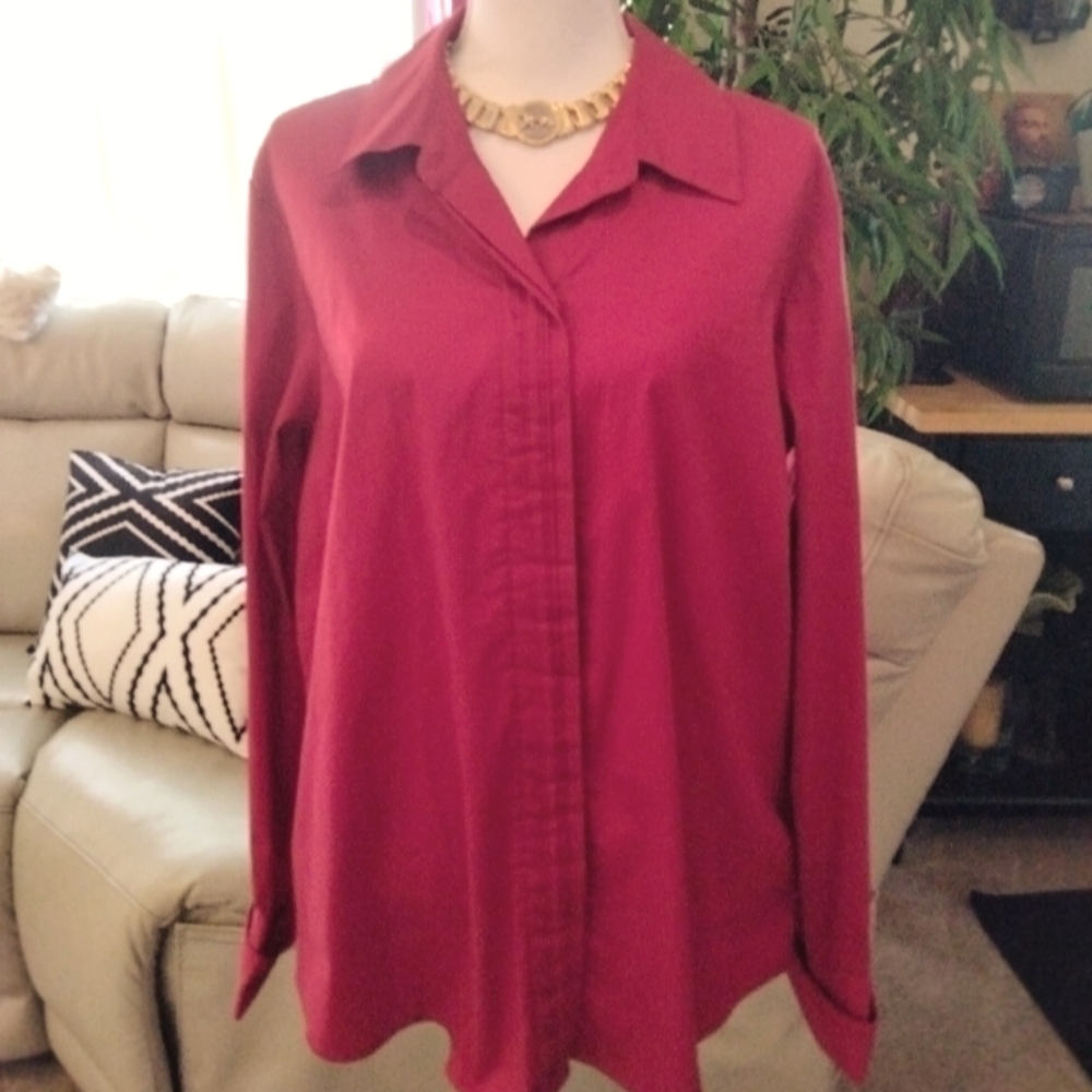 ❤️ GREAT BERRY RED BLOUSE, SIZE XXL ❤️
